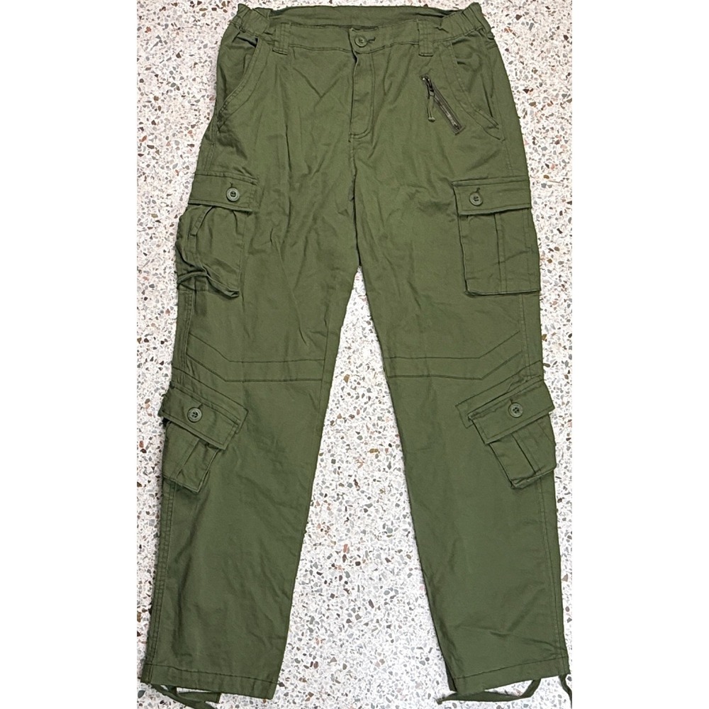 Must Way Women's Green Military Utility Cargo Pants Size 14